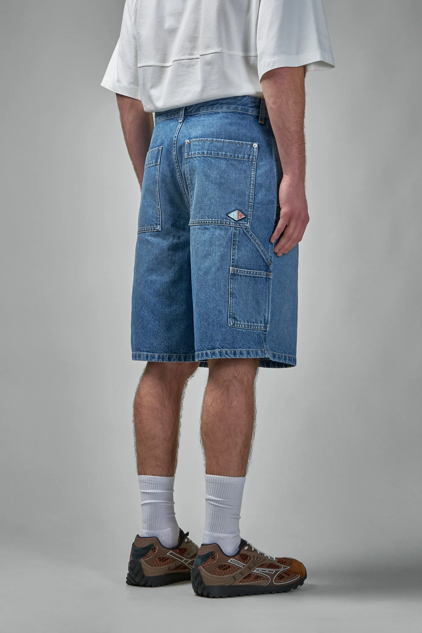 Vintage Indigo Cargo Denim Shorts