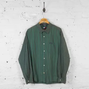 Vintage Tommy Hilfiger Jeans Striped Shirt - Green/Red - XL