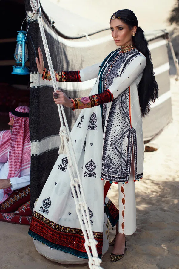 White Black Lawn Kameez Capri Pakistani Eid Dress