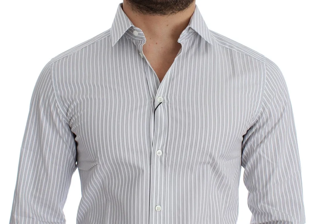 White GOLD Slim Fit Striped Dress Shirt