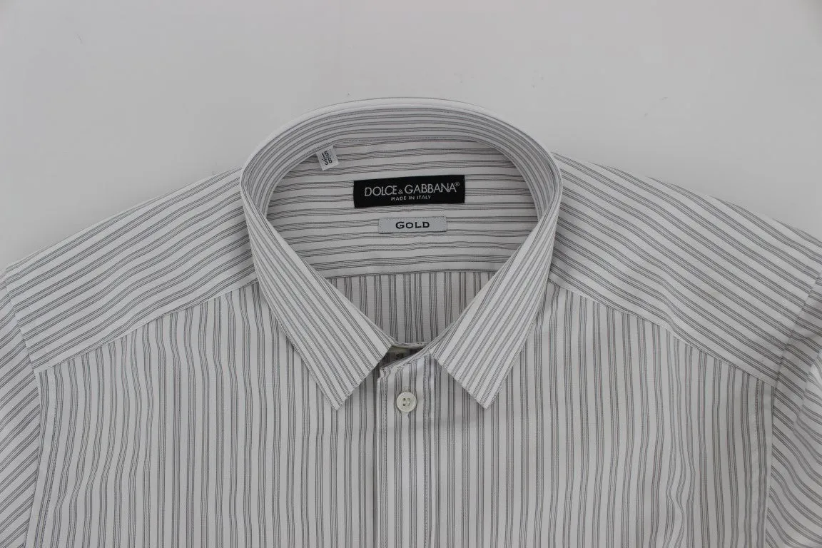White GOLD Slim Fit Striped Dress Shirt
