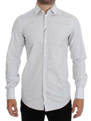 White GOLD Slim Fit Striped Dress Shirt