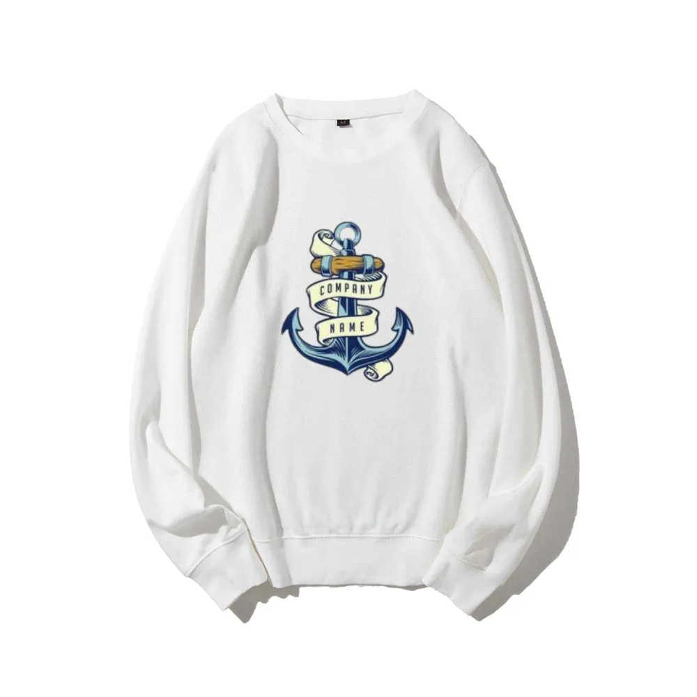 Women Blue Anchor Graphic Sweatshirts