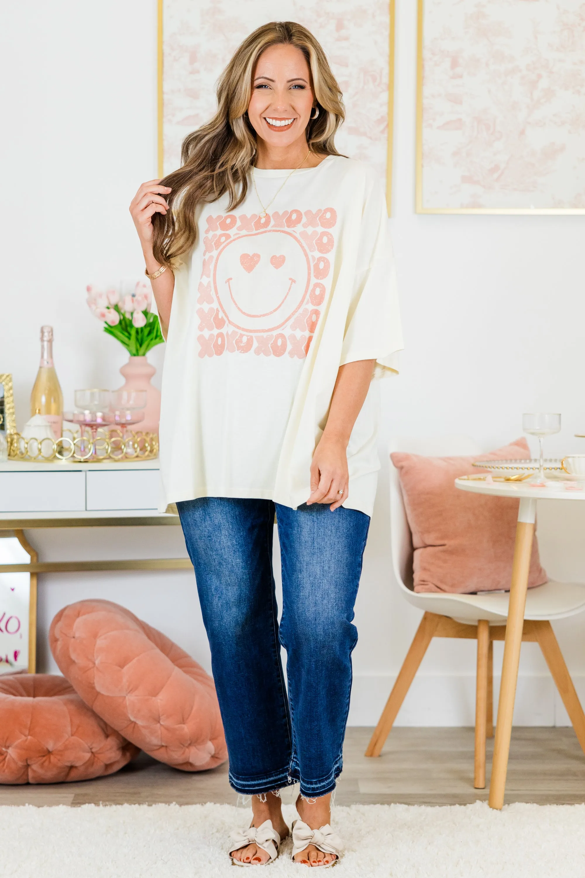 XO Cutie Boyfriend Tee, Ivory