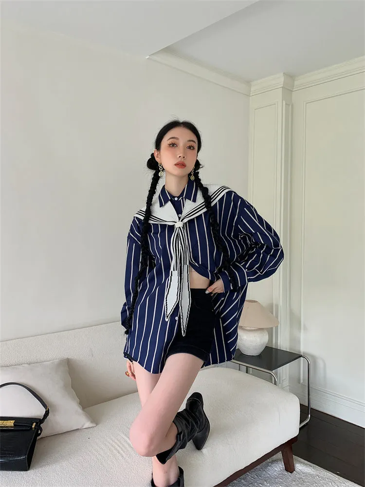 Y2K Sailor Collar Shirt