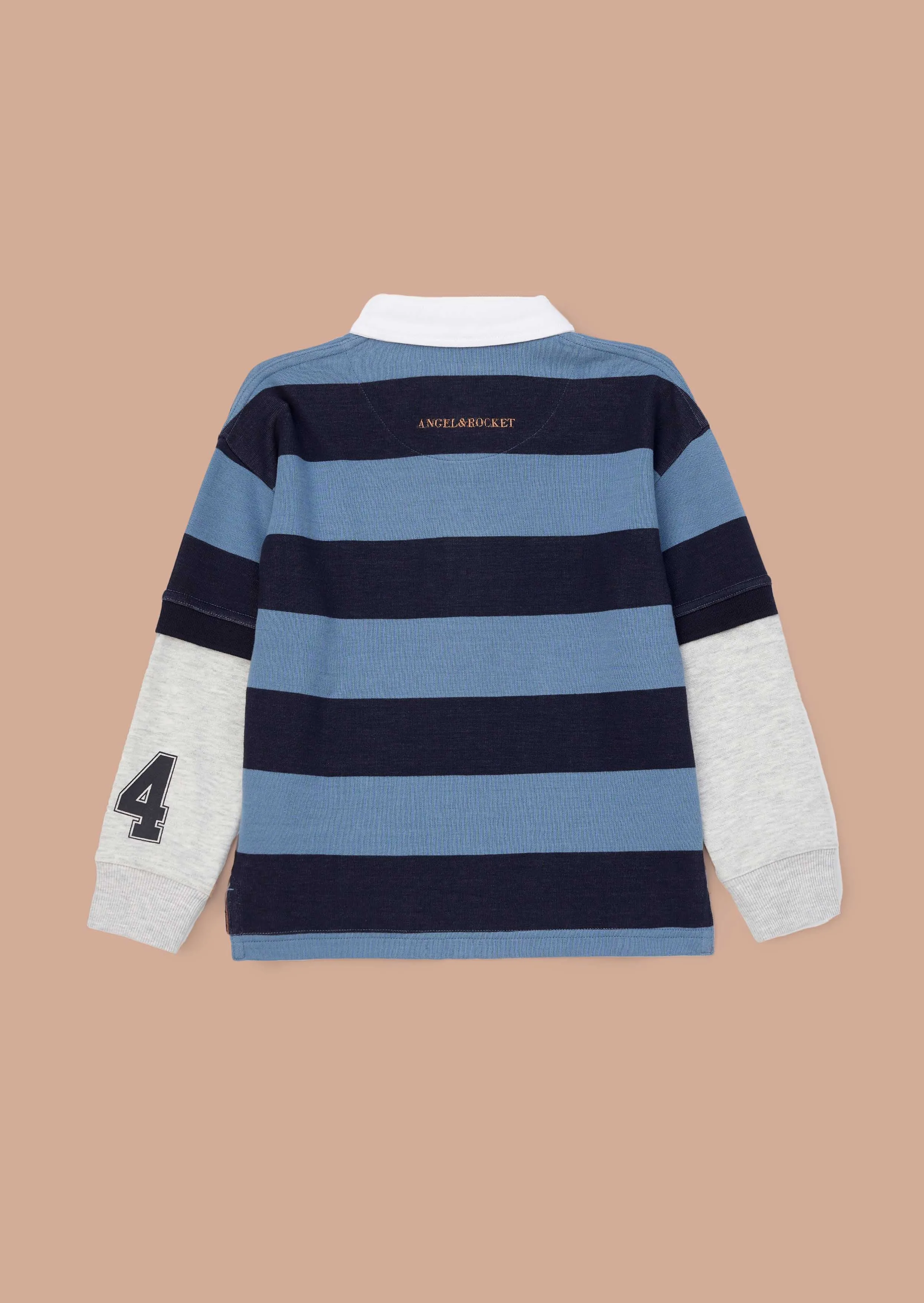 Zane Blue Branded Stripe Twofer Rugby