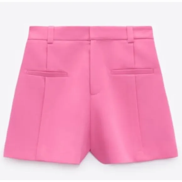 ZARA • Bubblegum Pink Super High-Waisted Mini Shorts