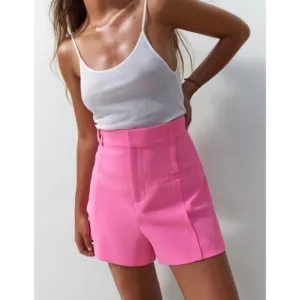 ZARA • Bubblegum Pink Super High-Waisted Mini Shorts