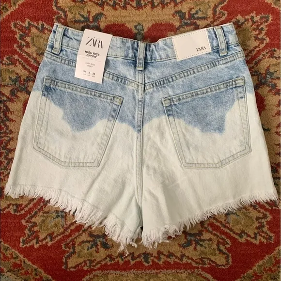 Zara Tie Dye Denim Shorts