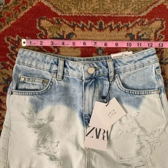 Zara Tie Dye Denim Shorts