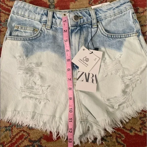 Zara Tie Dye Denim Shorts