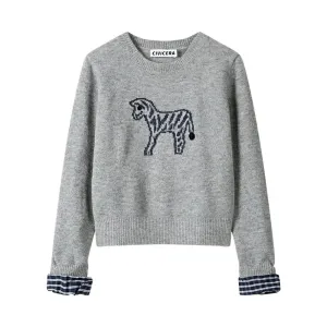 Zebra Pattern Sweatshirt