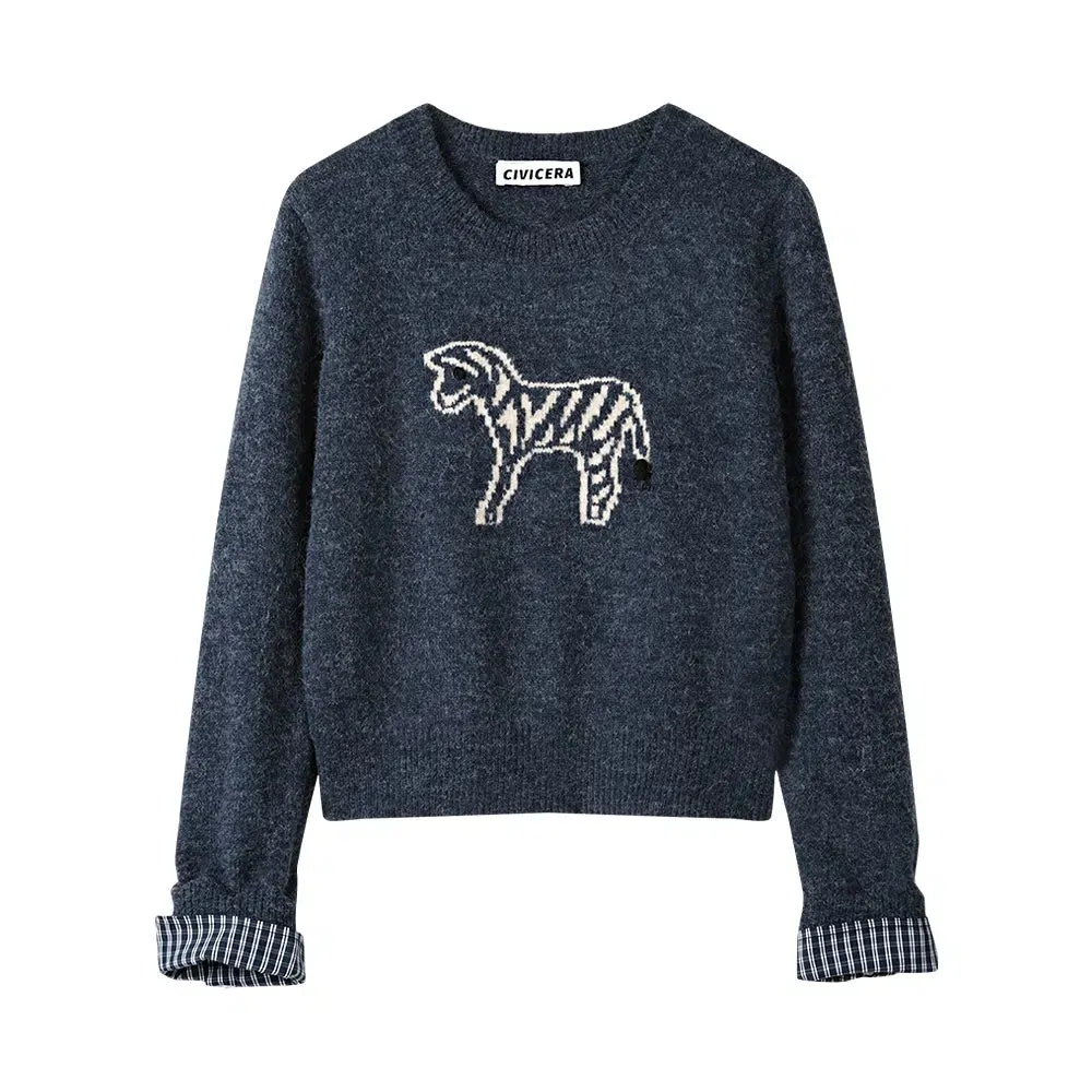 Zebra Pattern Sweatshirt