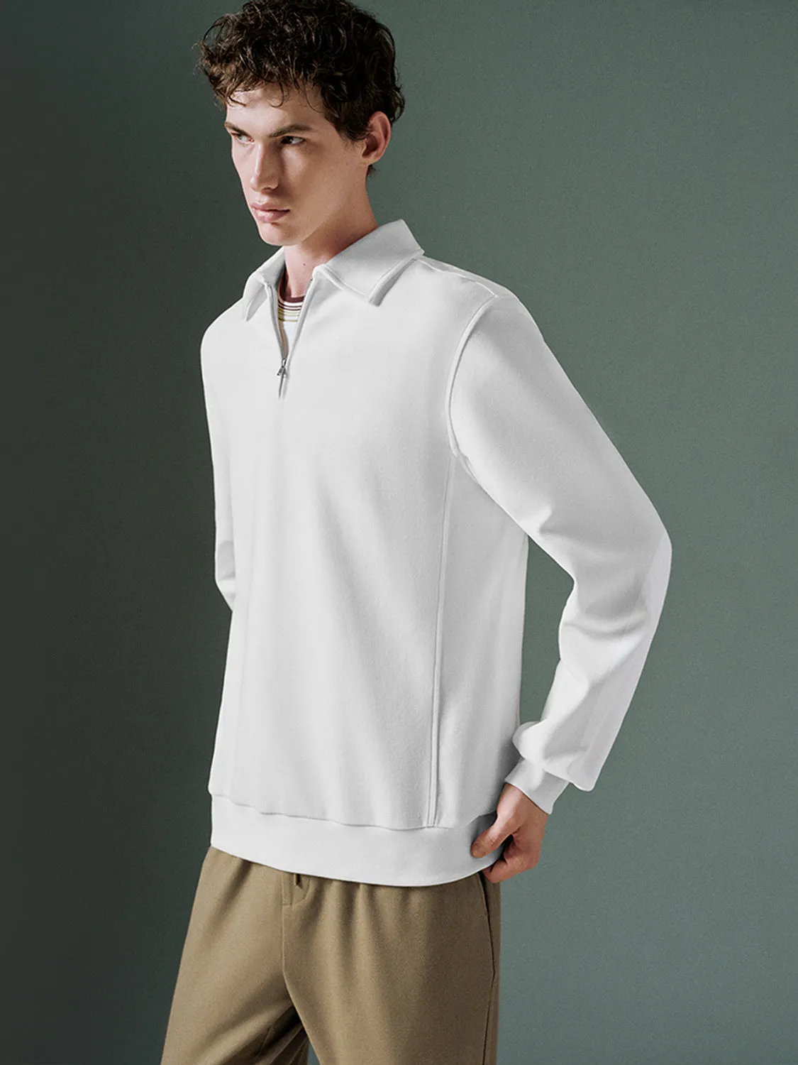 Zip Half Placket Sweatshirts