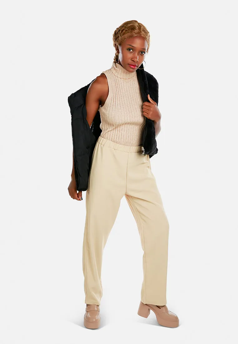 Zipper Reversible Sleeveless Jacket By Ruw