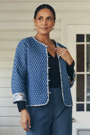 Zuri Reversible Jacket  - Cornflower & Lazuli