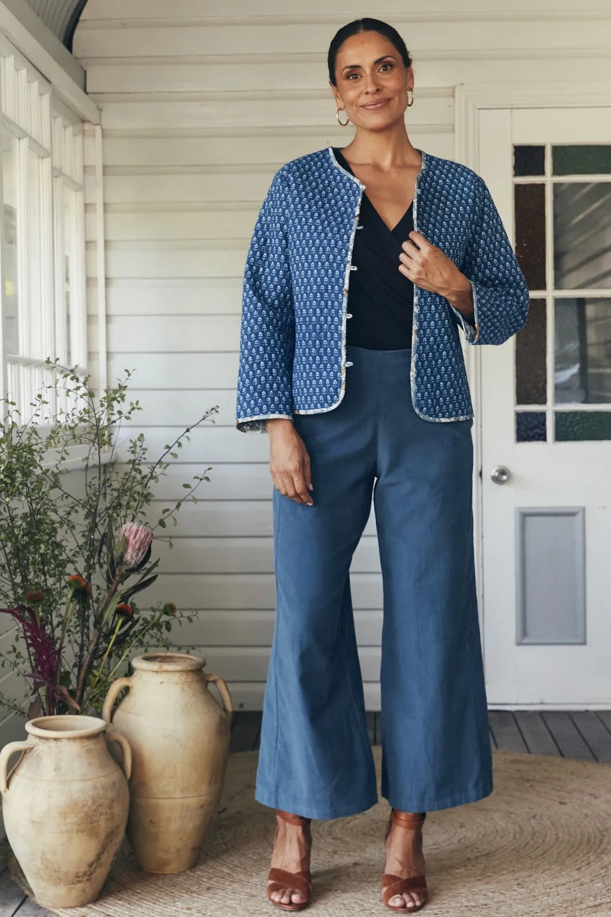 Zuri Reversible Jacket  - Cornflower & Lazuli