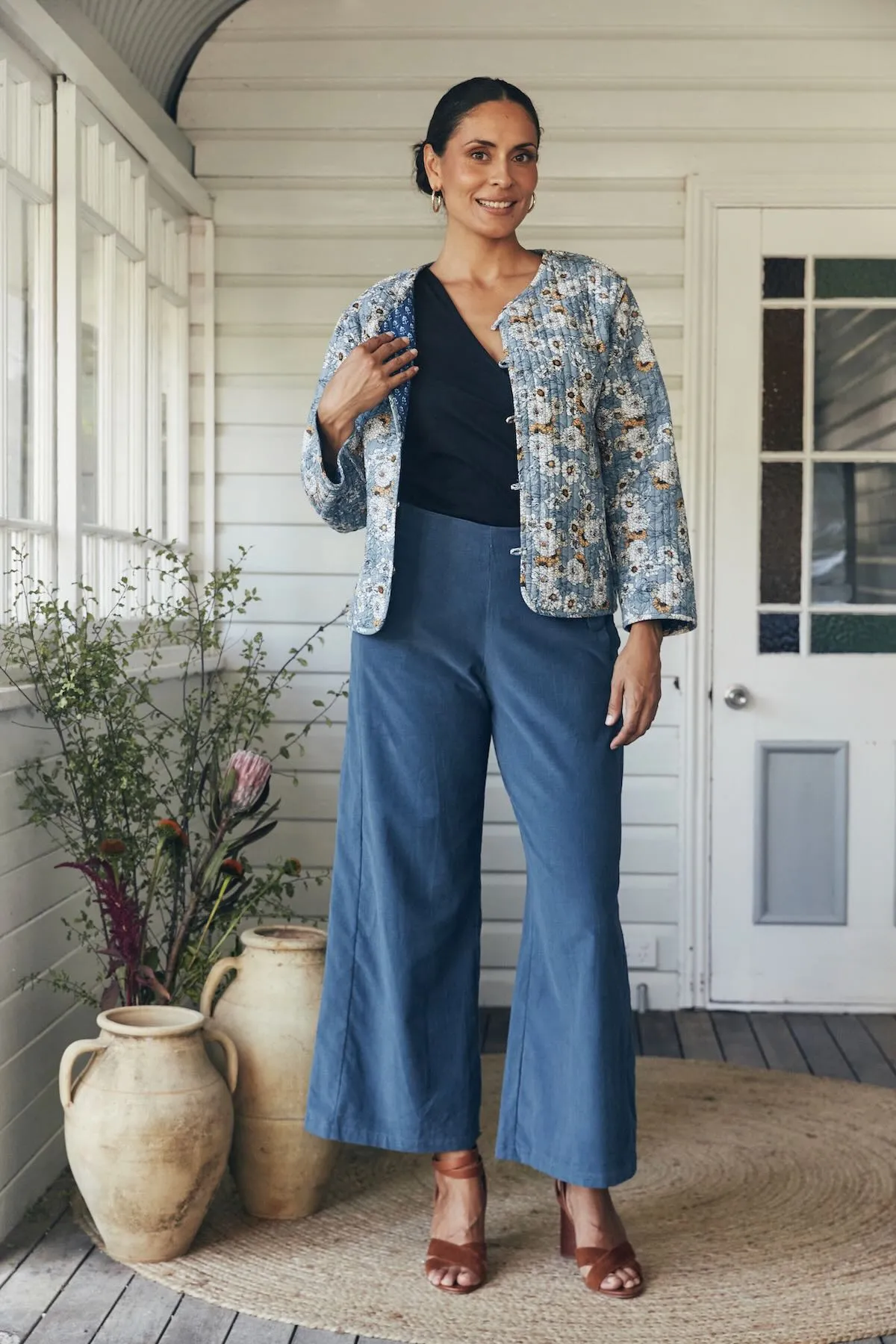 Zuri Reversible Jacket  - Cornflower & Lazuli
