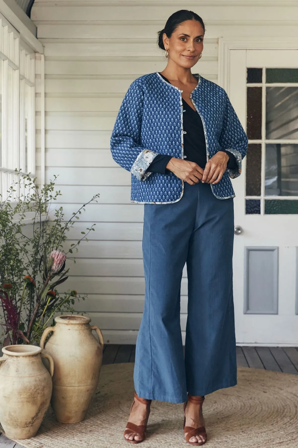 Zuri Reversible Jacket  - Cornflower & Lazuli