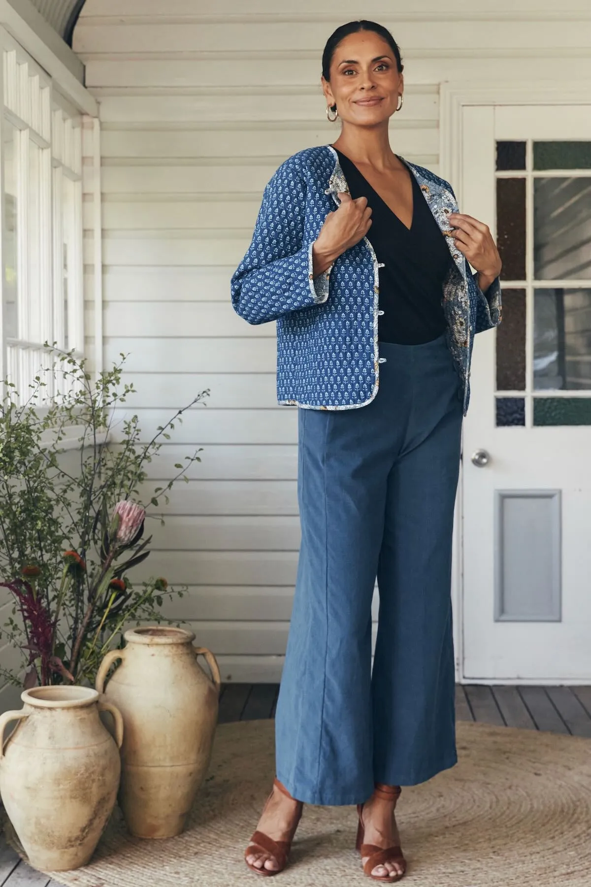 Zuri Reversible Jacket  - Cornflower & Lazuli