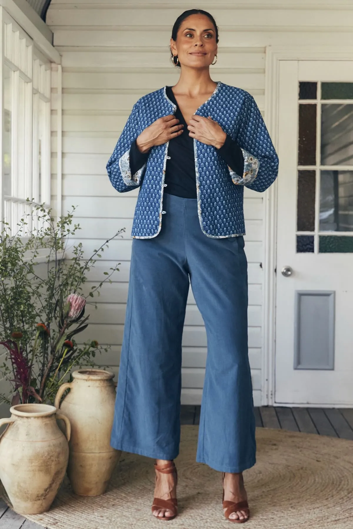 Zuri Reversible Jacket  - Cornflower & Lazuli