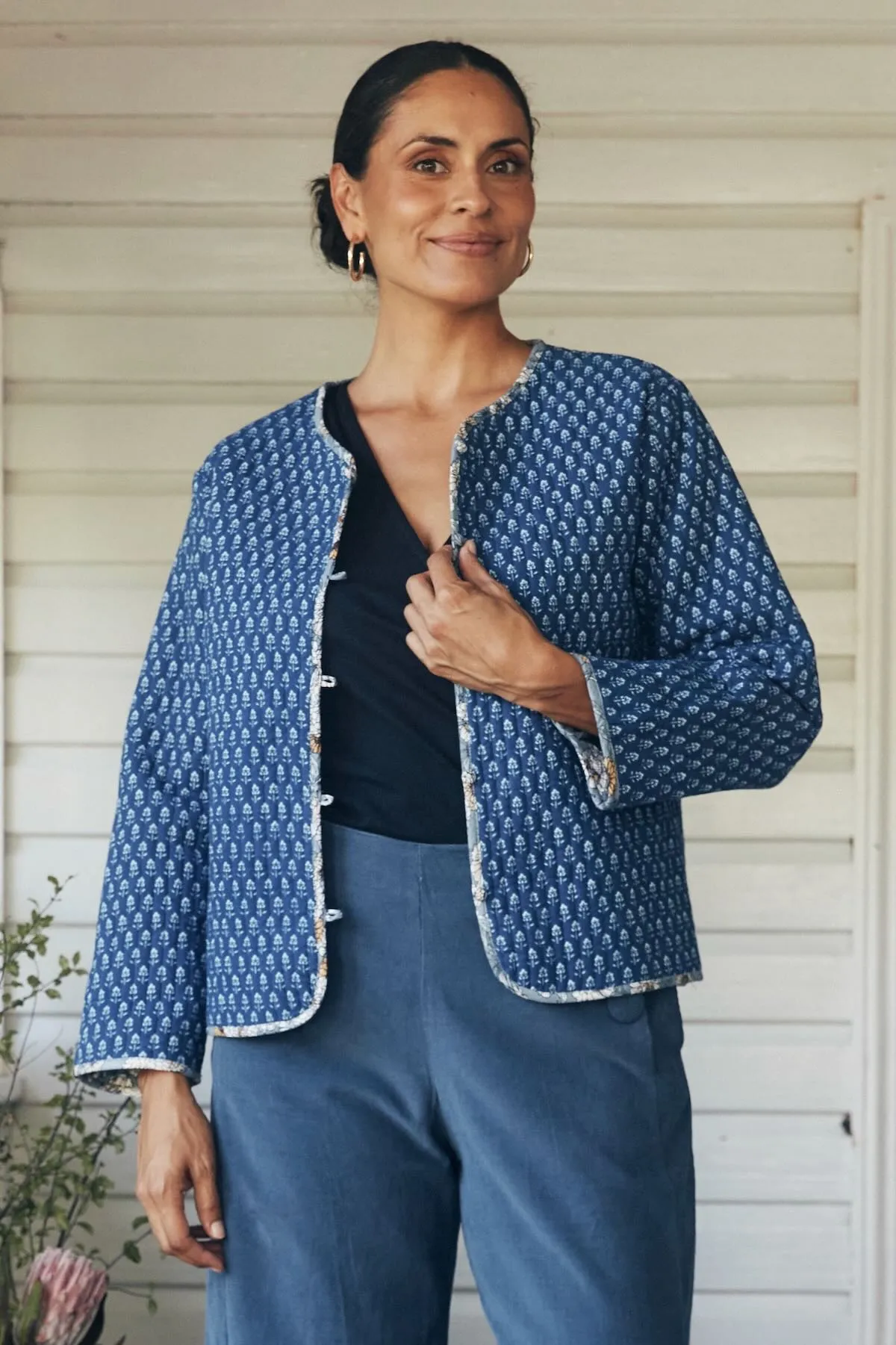 Zuri Reversible Jacket  - Cornflower & Lazuli