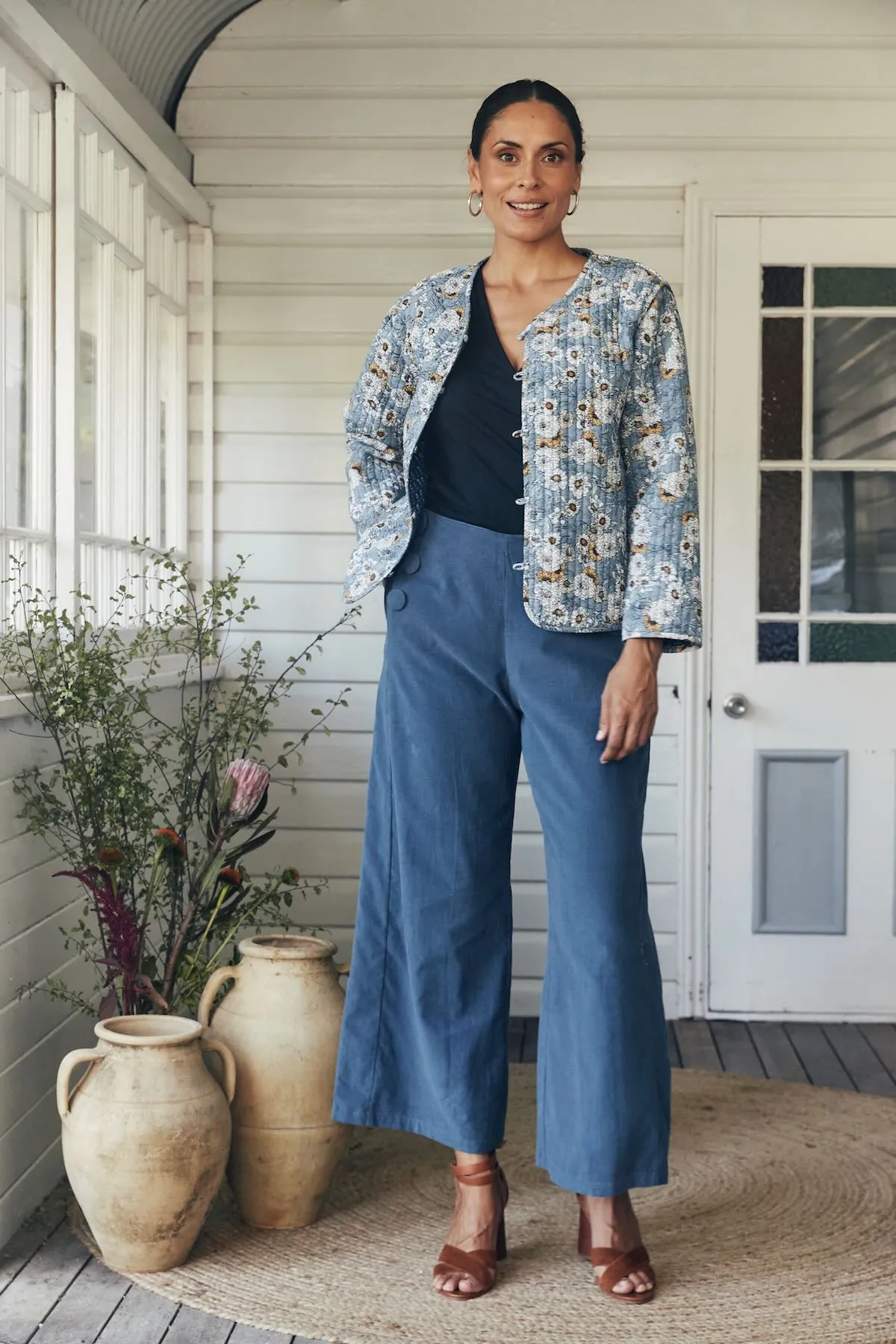 Zuri Reversible Jacket  - Cornflower & Lazuli