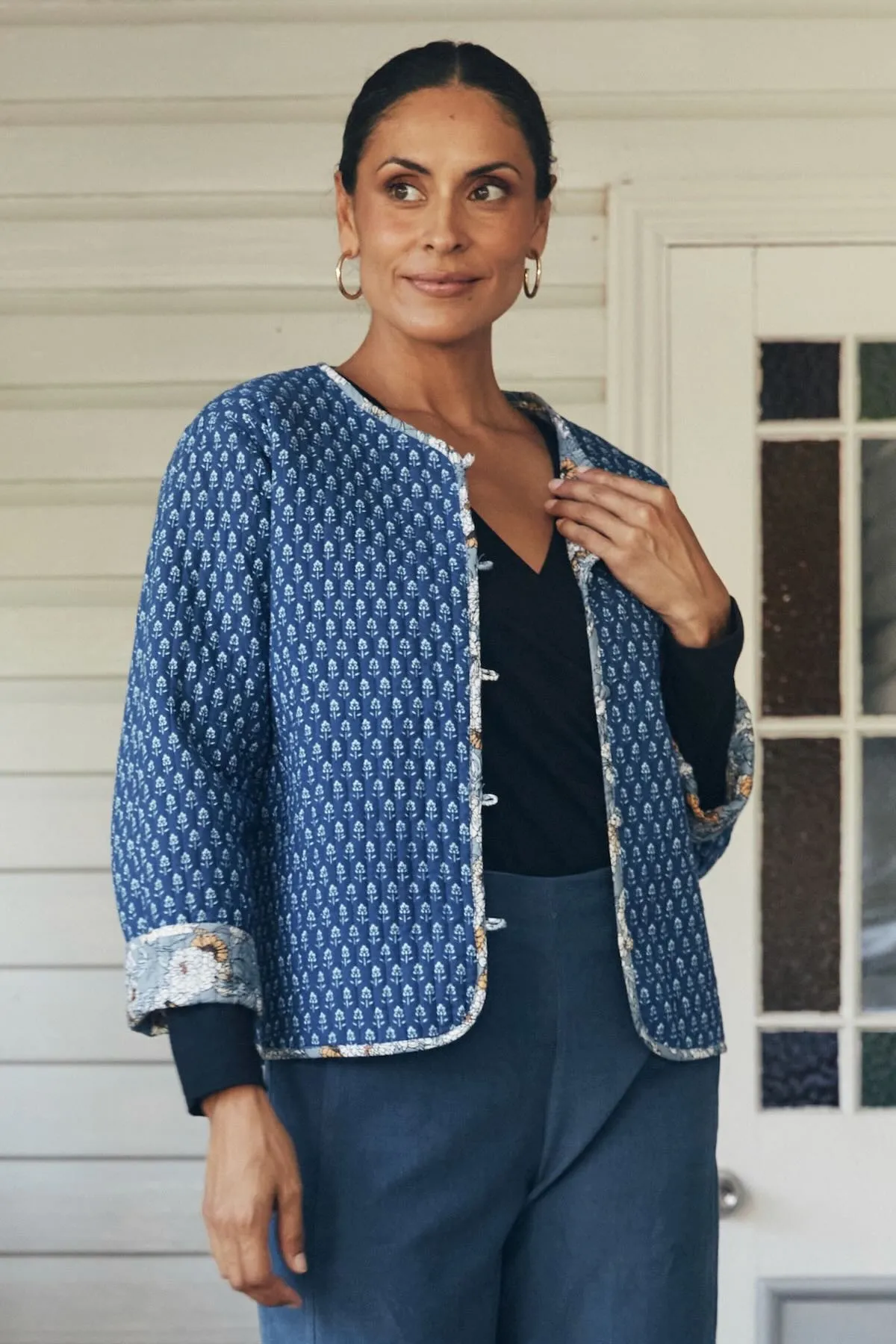 Zuri Reversible Jacket  - Cornflower & Lazuli